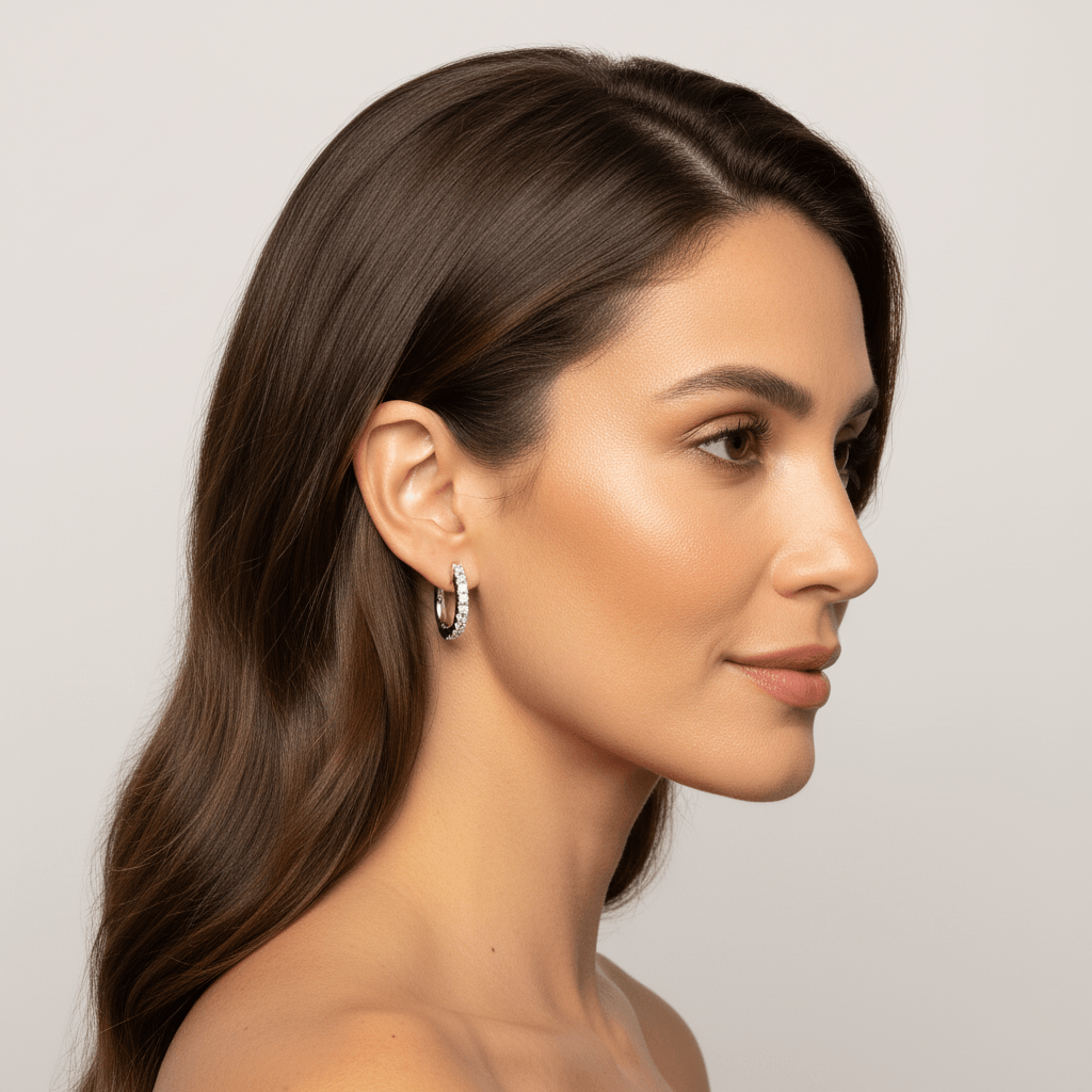 Round_Shape_Claw_Set_Hoops_Diamond_Earrings_Zoom