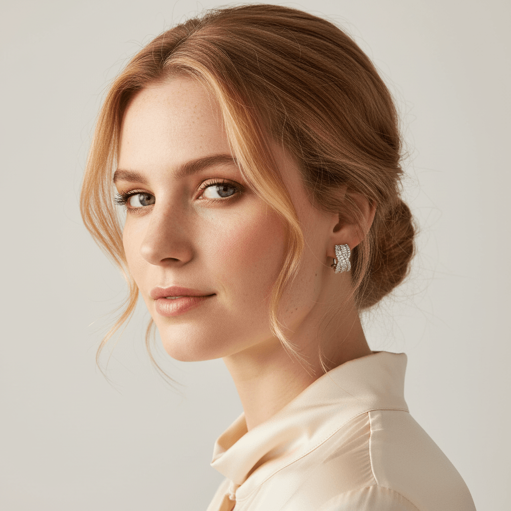 Round_and_Baguette_Cut_Cross_Over_Hoop_Earrings_On_Model