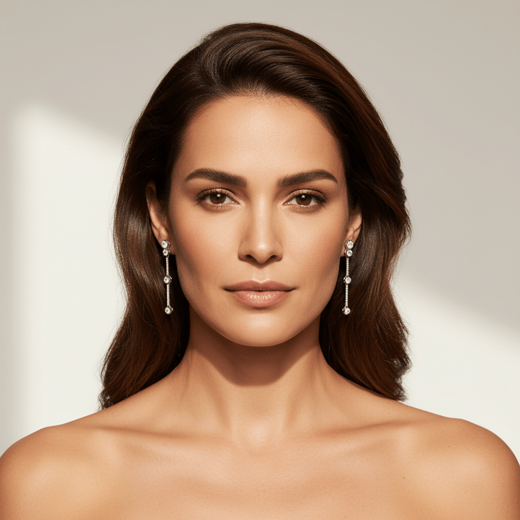 Rubover_Bar_Set_Diamond_Drop_Earring_On_Model