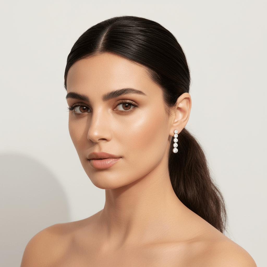 Rubover_Set_6_Stone_Diamond_Drop_Earring_On_Model