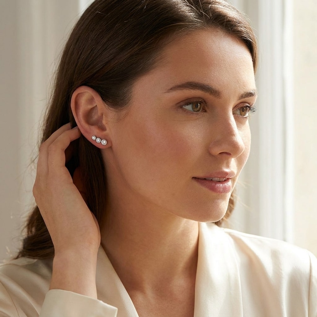 Rubover_Set_Trilogy_Diamond_Earring_Studs_On_Model