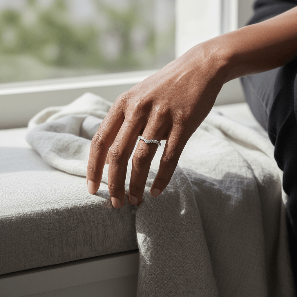 Shaped_V_Micro_Set_Diamond_Wedding_Ring_On_Hand