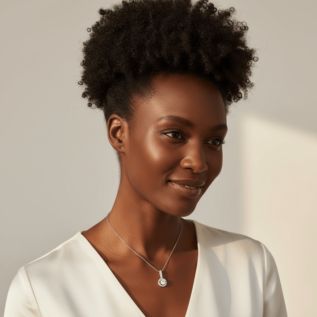 Single_Halo_With_Bail_Diamond_Pendant_On_Model