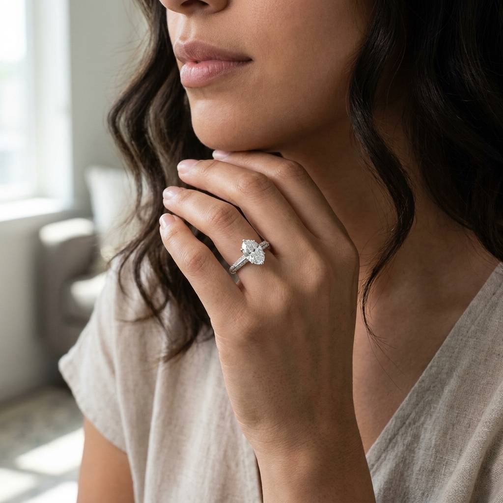 Six_Claw_Knife_Edge_Lab_Grown_Oval_Diamond_Engagement_Ring_On_Model