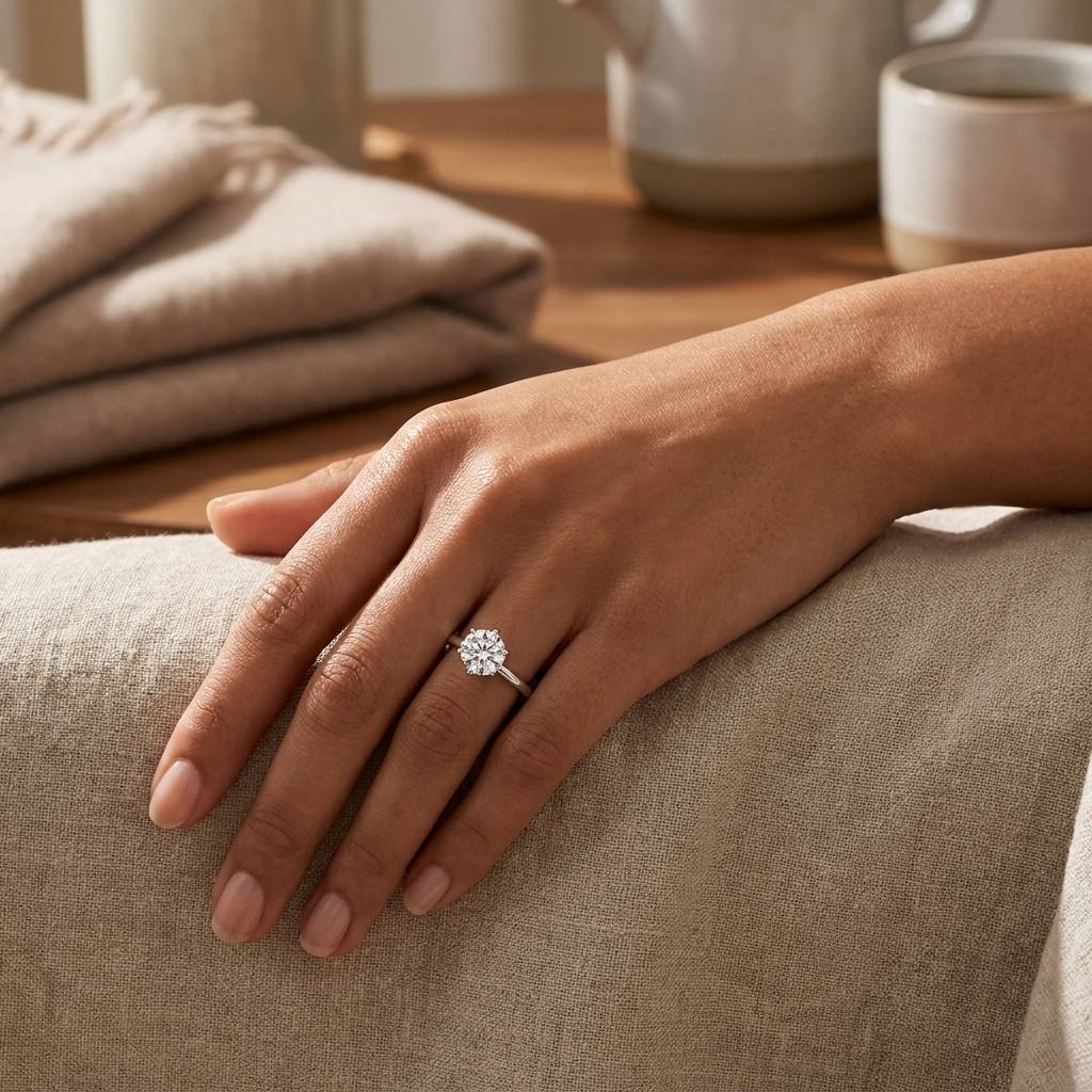 Six_Claw_Solitaire_Lab_Grown_Diamond_Engagement_Ring_On_Hand