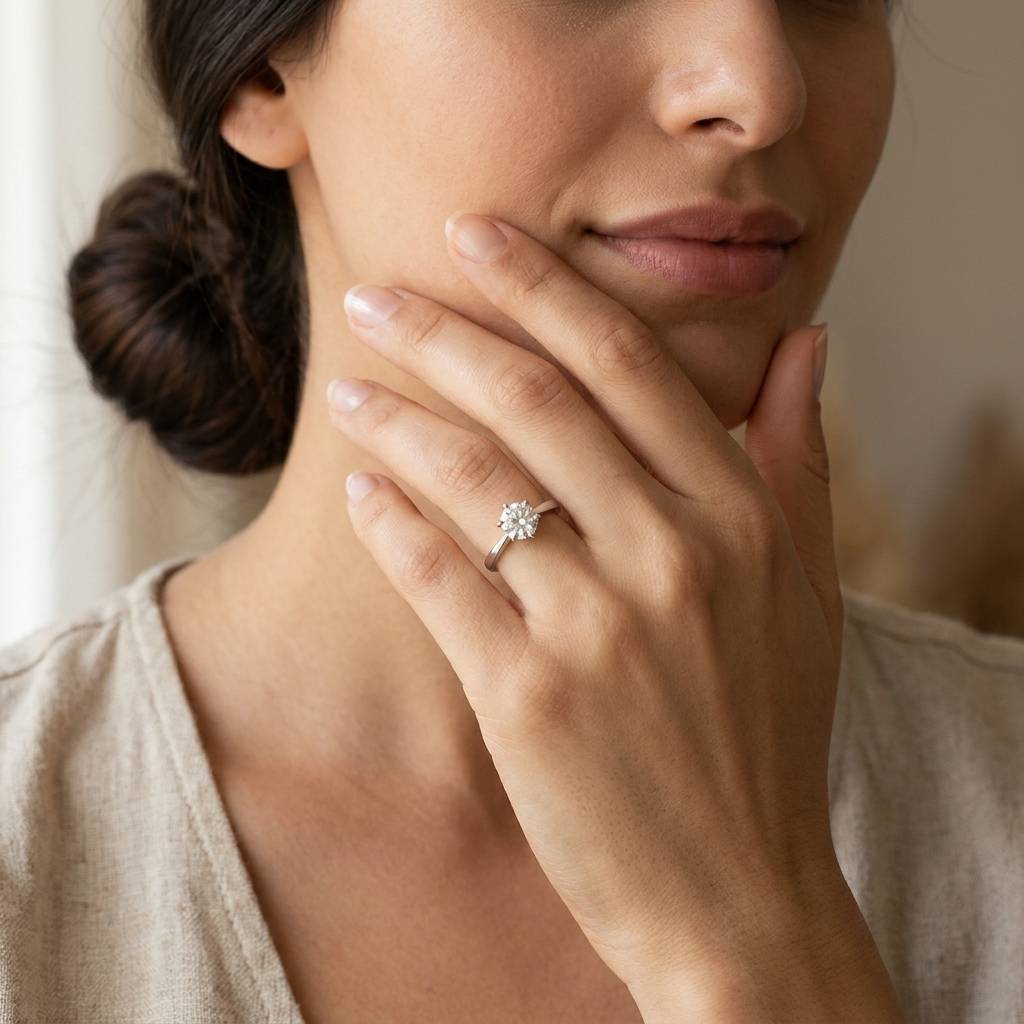 Six_Claw_Solitaire_Round_Lab_Grown_Diamond_Engagement_Ring_On_Model