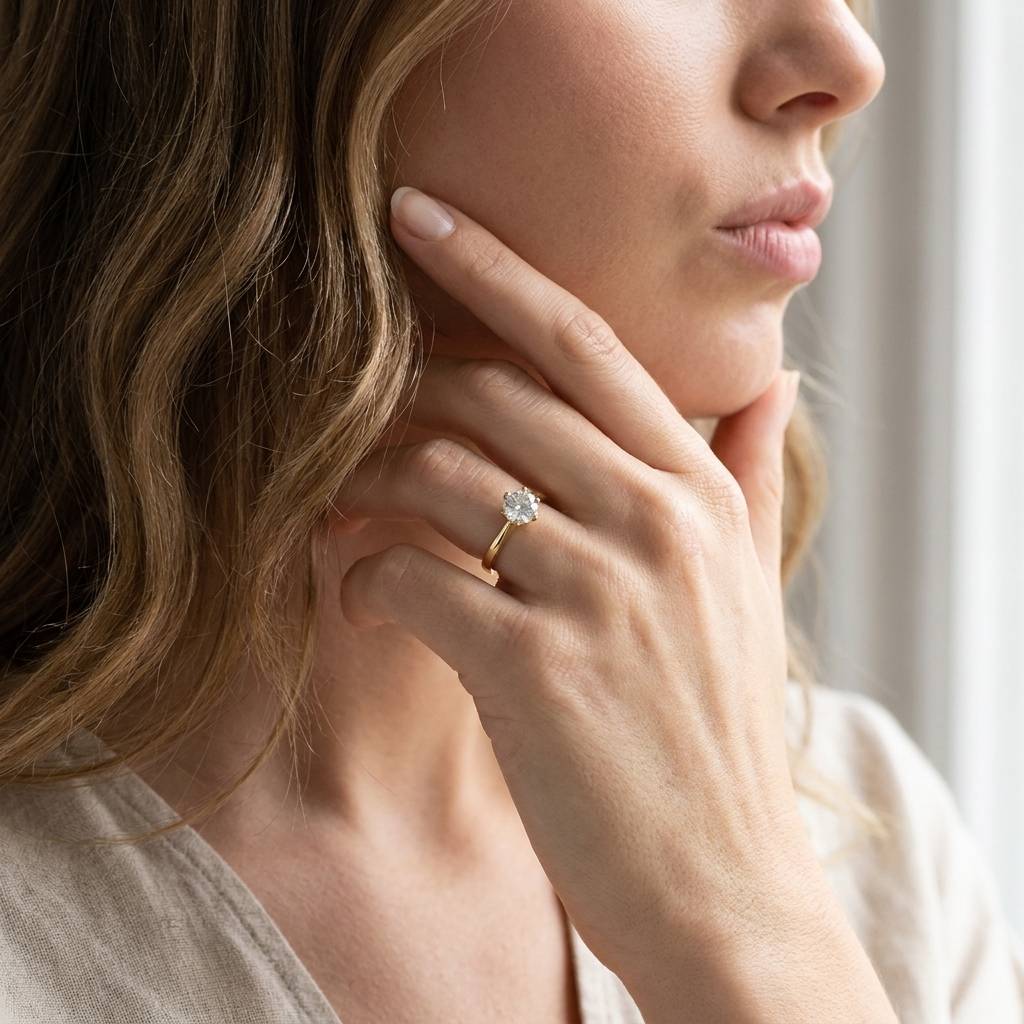 Six_Claw_Solitaire_Round_Shape_Diamond_Engagement_Ring_On_Model