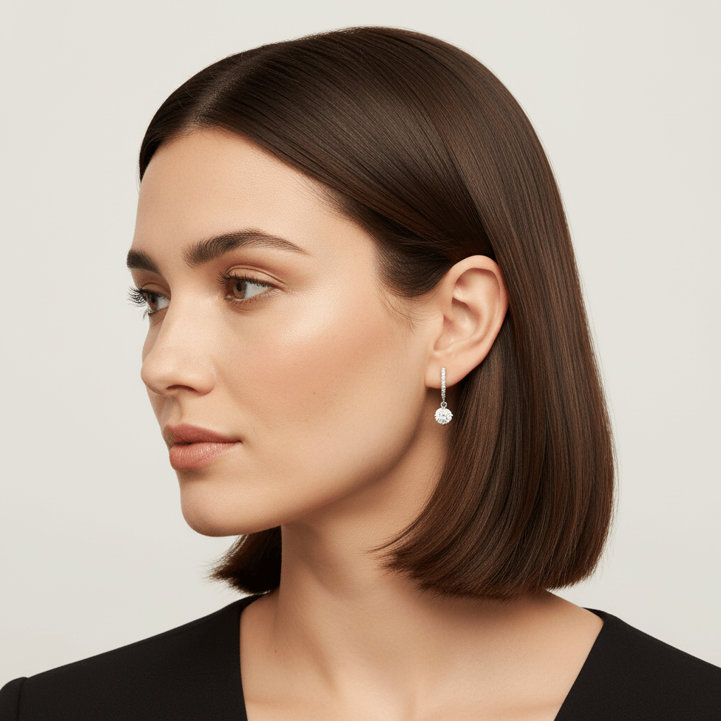 Solitaire_Drop_Hoops_Diamond_Earrings_On_Model_2