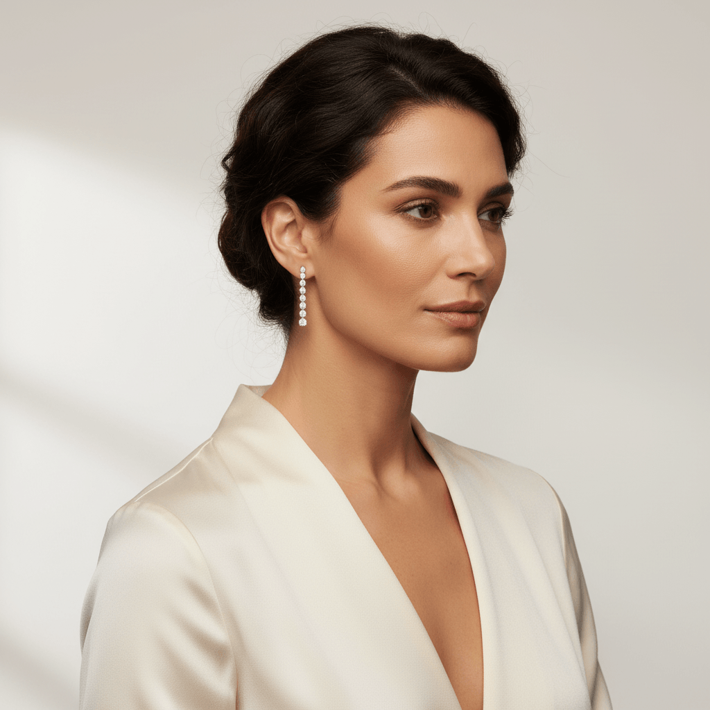 Spaced_Petite_Diamond_Drop_Earrings_On_Model_2