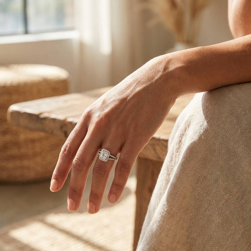 Split_Shank_Lab_Grown_Radiant_Cut_Halo_Engagement_Ring_On_Hand