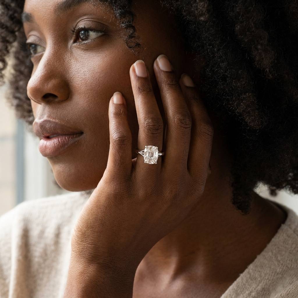 Split_Shank_Oval_Cut_Solitaire_Diamond_Engagement_Ring_On_Model
