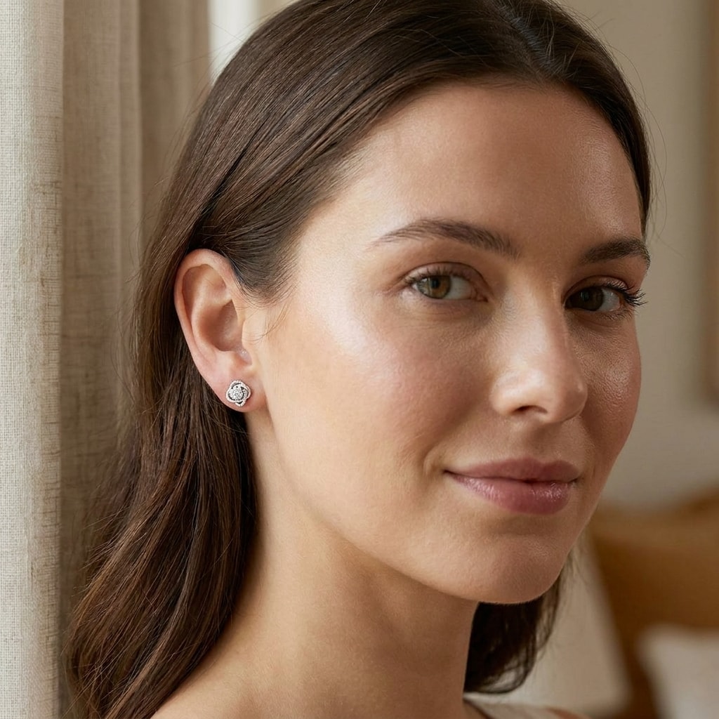 Swirl_Cuts_Diamond_Earrings_Studs_On_Model
