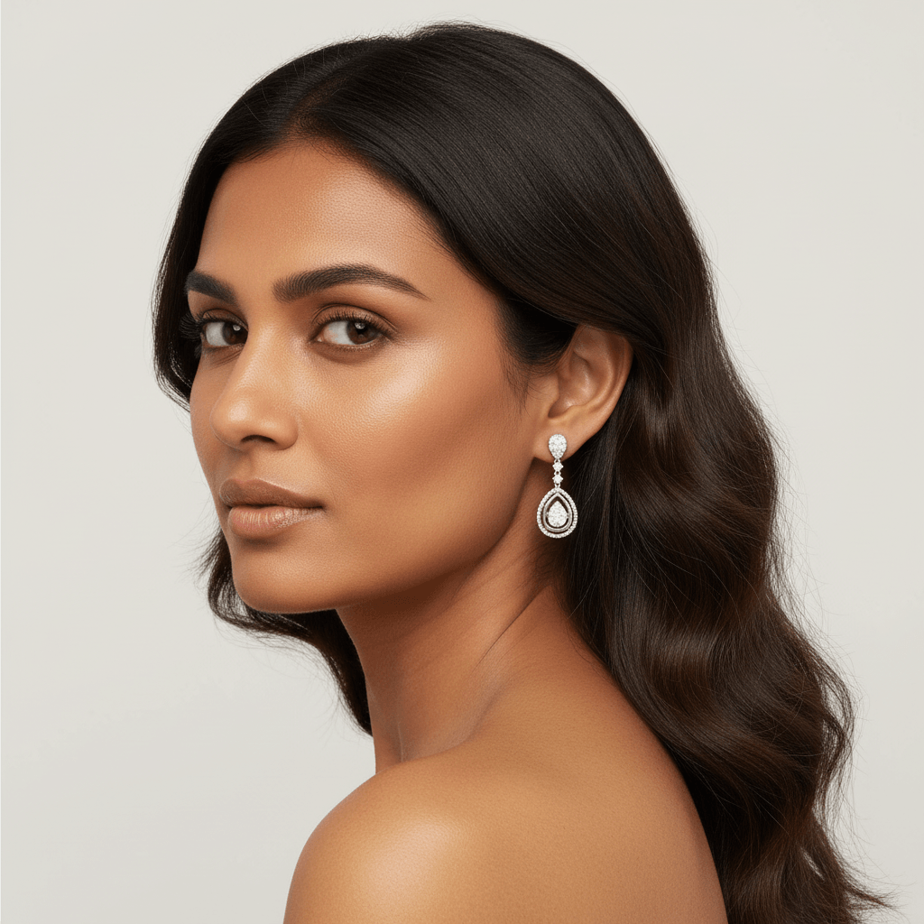 Teardrop_Moveable_Diamond_Drops_Earrings_On_Model_2