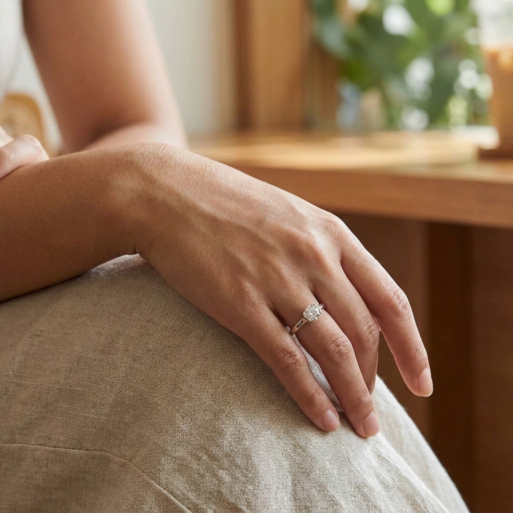 Tension_Solitaire_Round_Diamond_Engagement_Ring_On_Hand