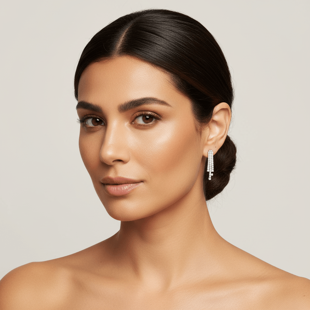 Three_Lengths_Diamond_Drop_Earrings_On_Model