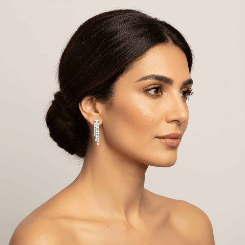 Three_Lengths_Diamond_Drop_Earrings_On_Model_2
