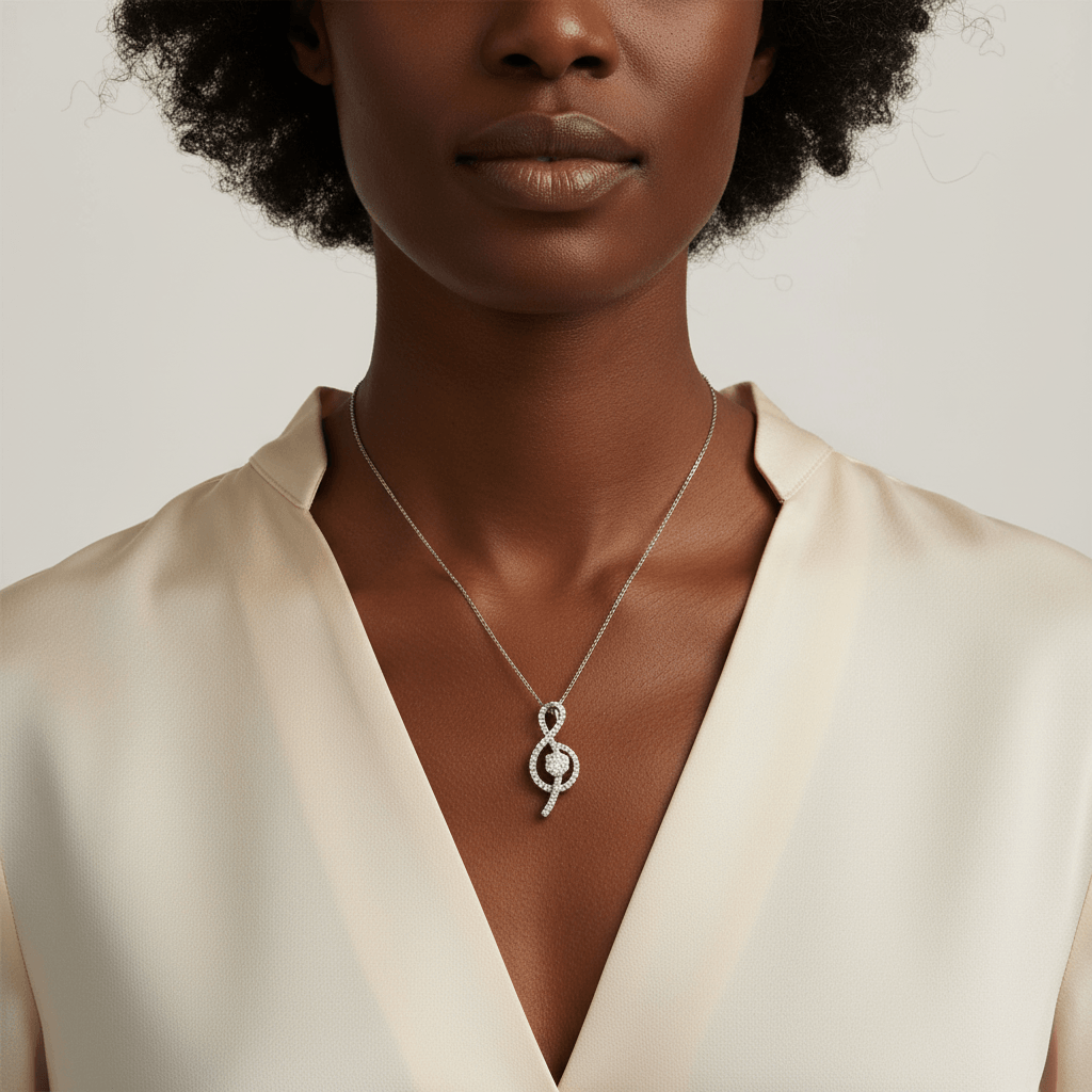 Treble_Clef_Diamond_Necklace_On_Model_2