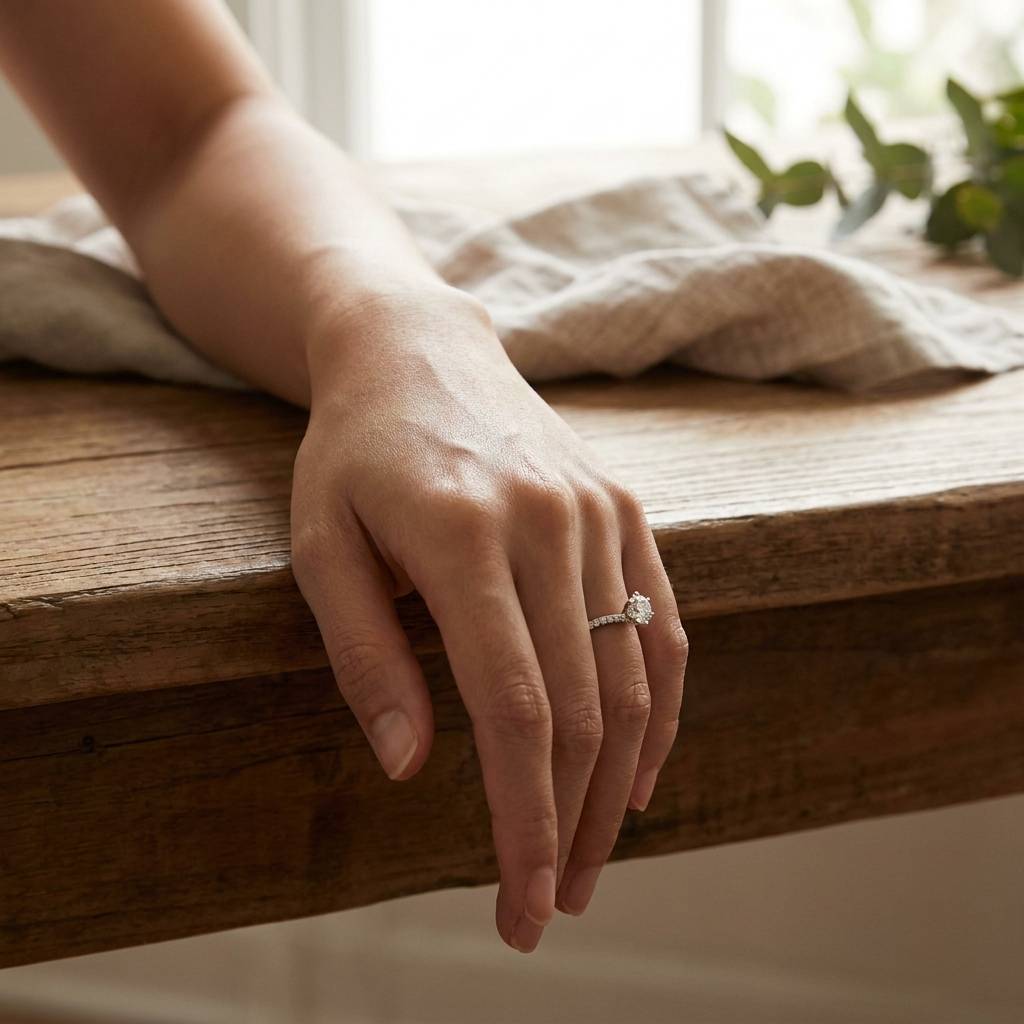 Twist_Micro_Setting_Round_Lab_Grown_Diamond_Engagement_Ring_On_Hand