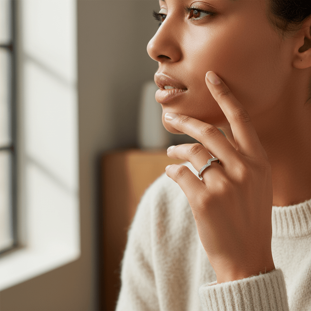 Twist_Pave_Setting_Diamond_Wedding_Ring_On_Model