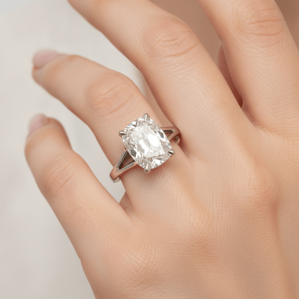 Split Shank Old Cut Solitaire Diamond Engagement Ring view 7