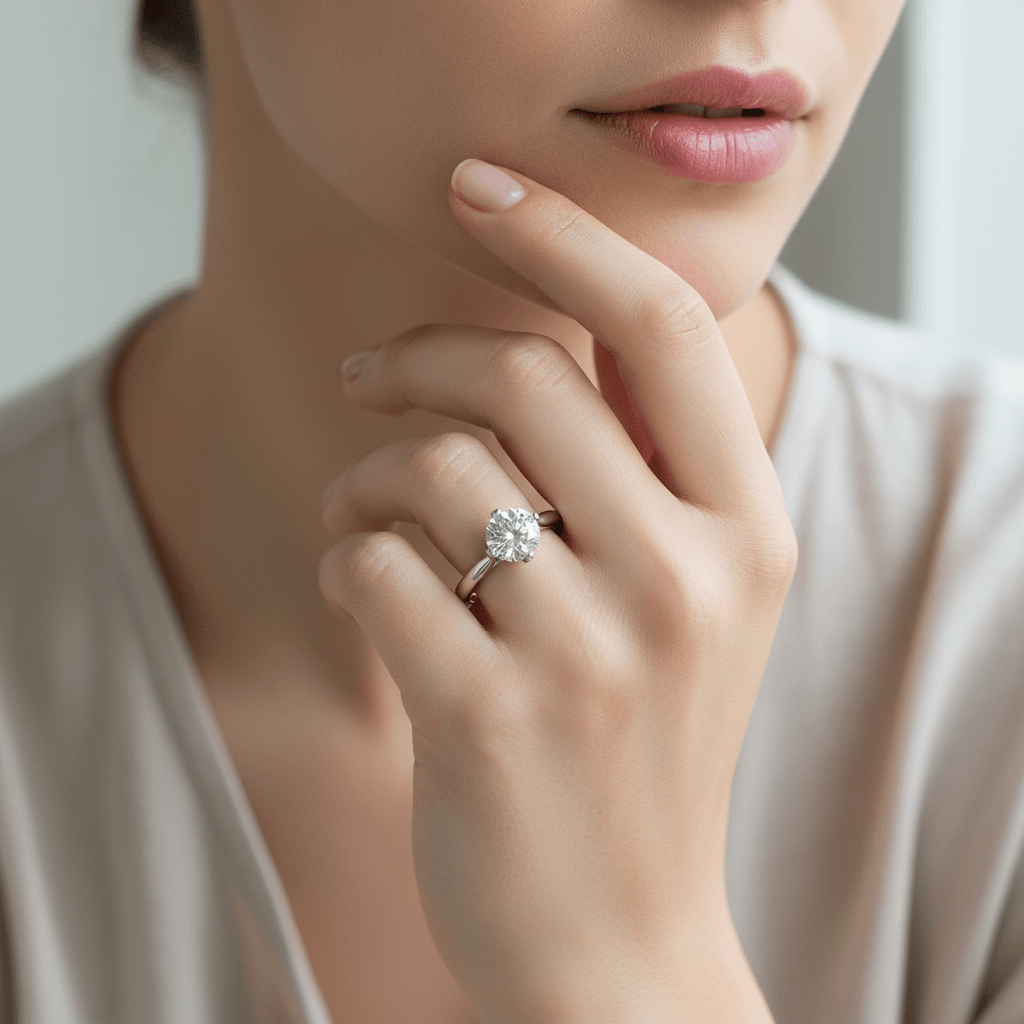 Four Claw North East South West Tapered Solitaire Engagement Ring - alternate view