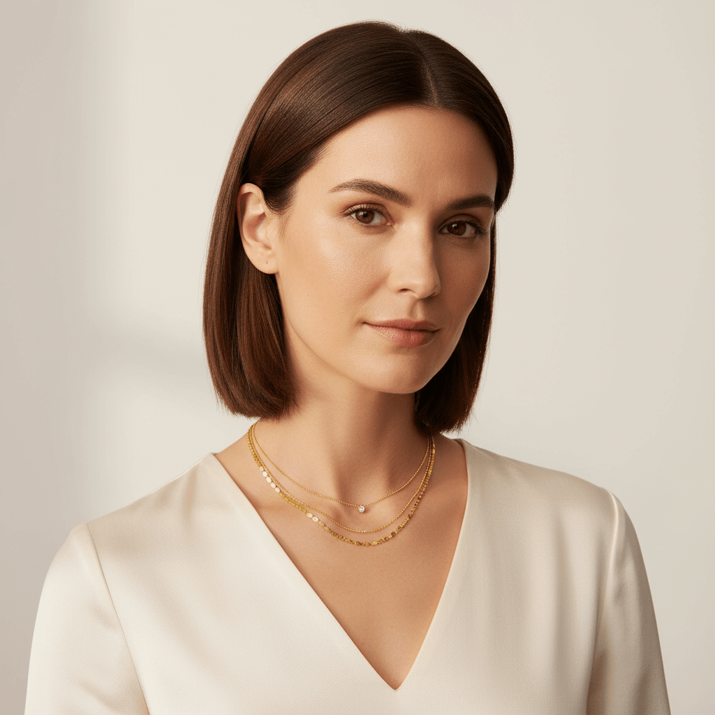 Valentino_Bead_Triple_Strand_Adj_Neck_On_Model
