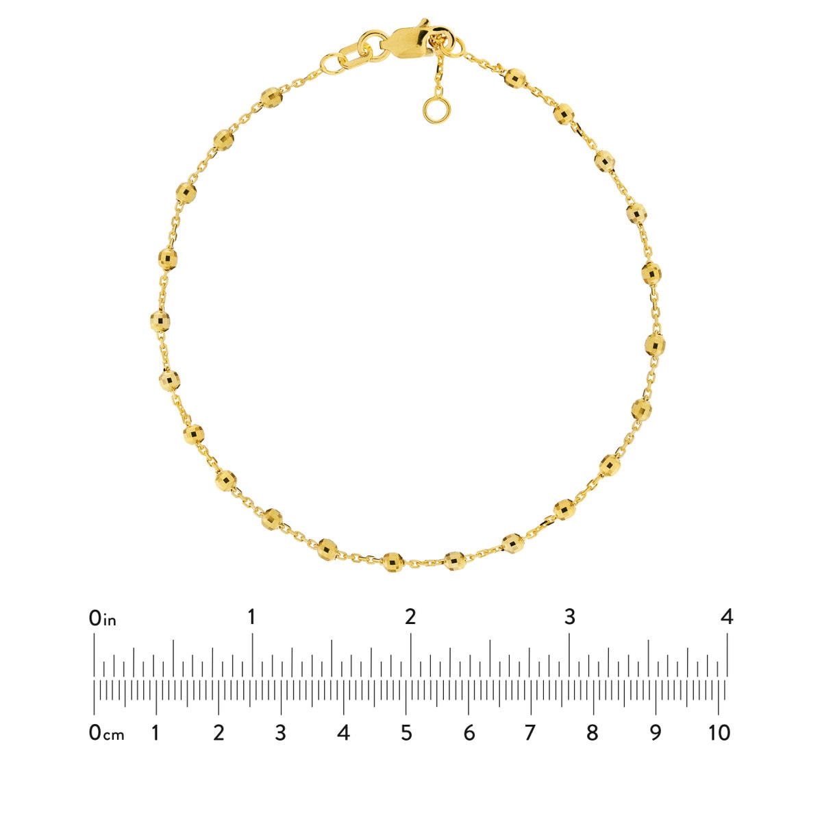 Diamond Cut Beaded Gold Bracelet view 10