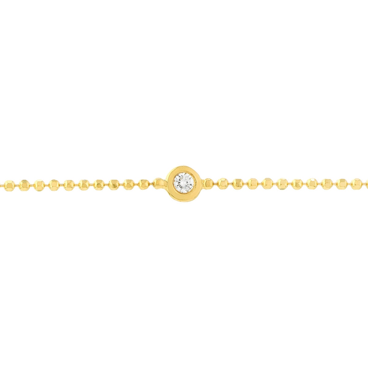 Diamond Bezel in a Beaded Gold Bracelet view 3