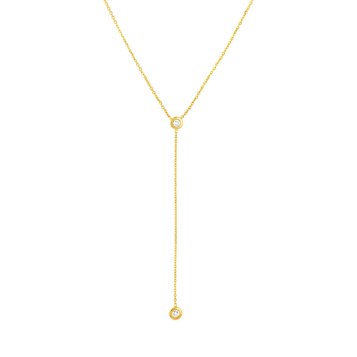 Y-Drop Diamond Gold Necklace view 1