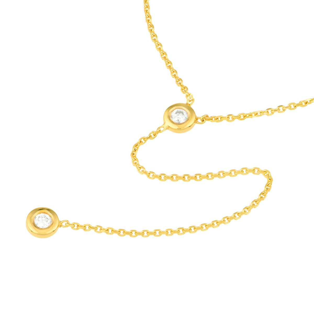 Y-Drop Diamond Gold Necklace view 2