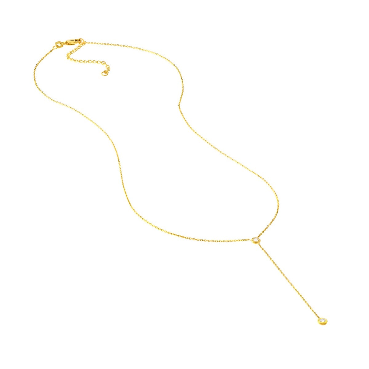 Y-Drop Diamond Gold Necklace view 3