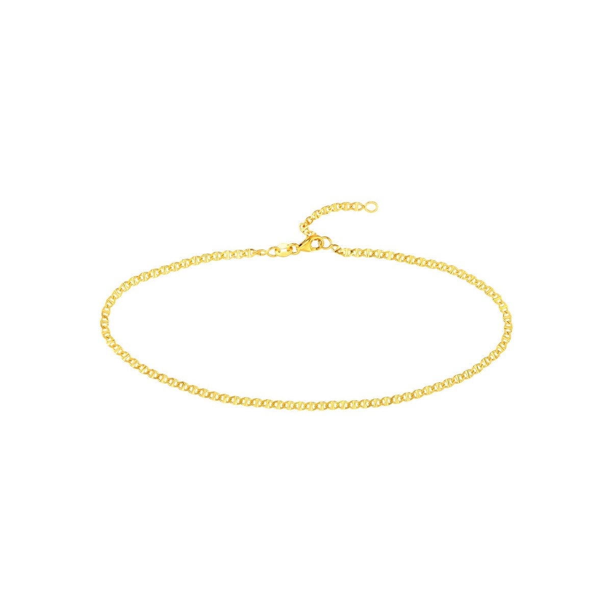 Adjustable Flat Mariner Gold Chain Anklet view 1