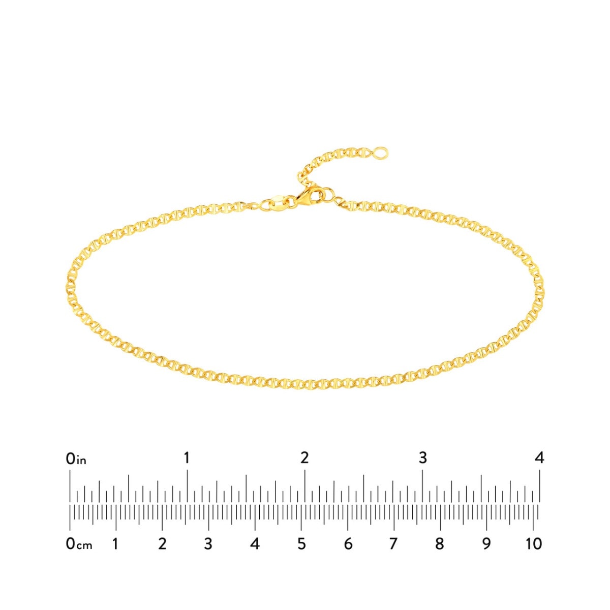 Adjustable Flat Mariner Gold Chain Anklet view 5