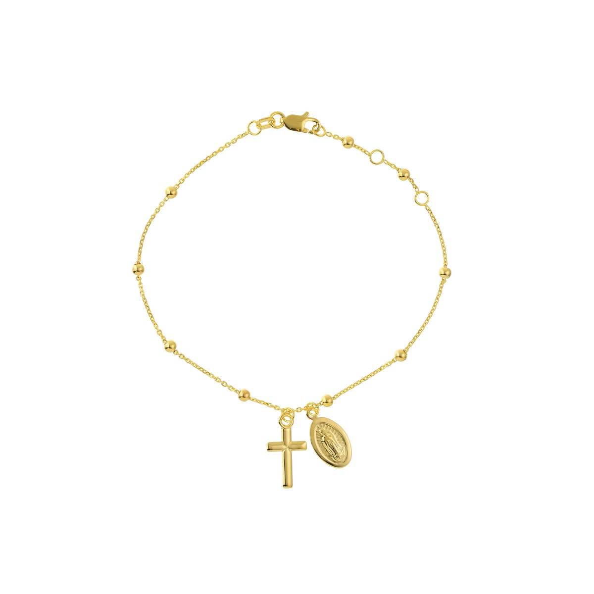 Virgin Mary & Cross Bracelet view 1
