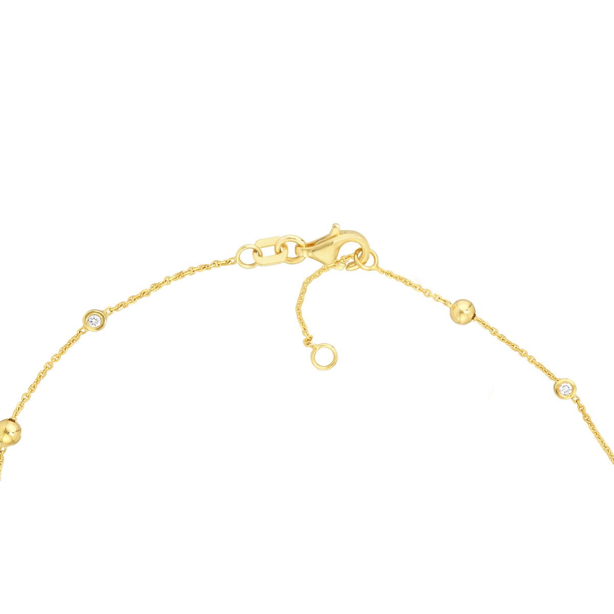 Alternating Bezel Diamond & Bead Bracelet view 4