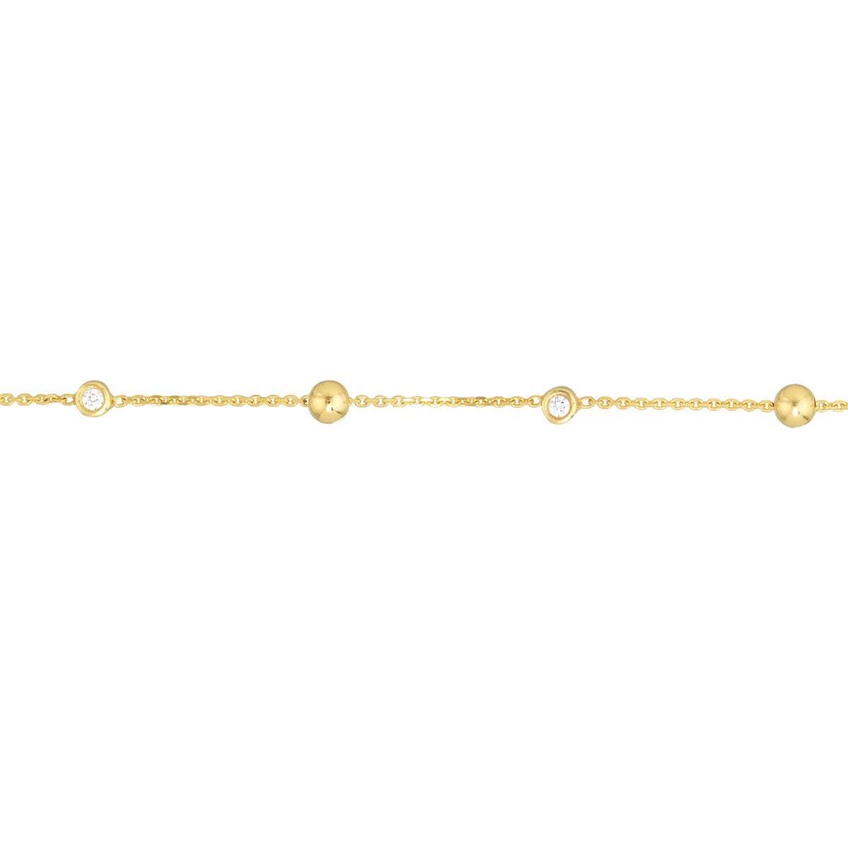 Alternating Bezel Diamond & Bead Bracelet view 3