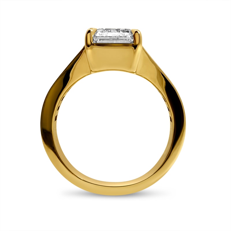 Angelina Jolie Emerald Cut Baguettes Set Diamond Engagement Ring view 5