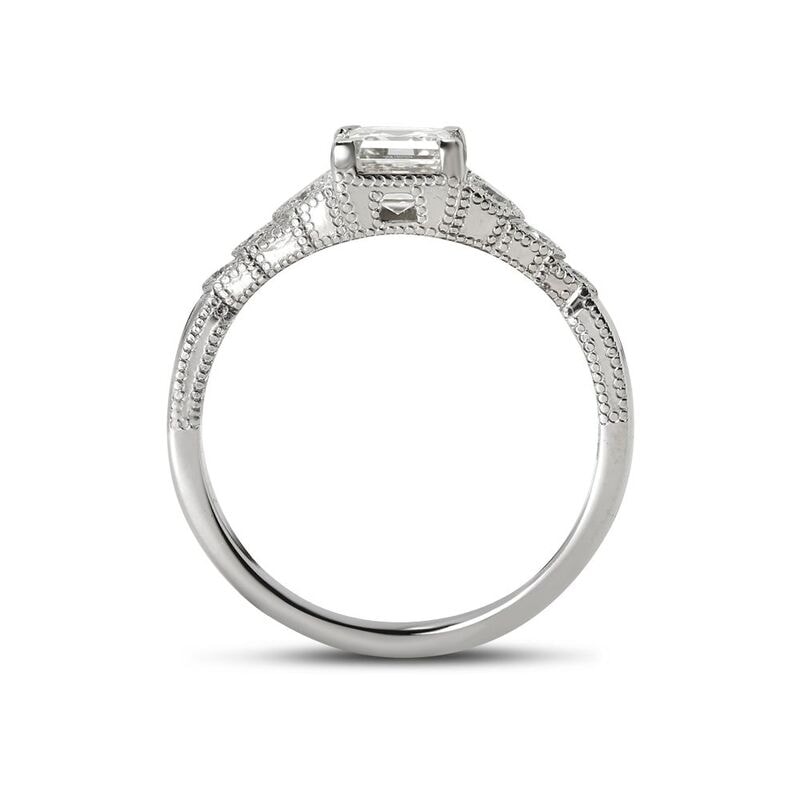 Art Deco Asscher Shape Diamond Engagement Ring view 5