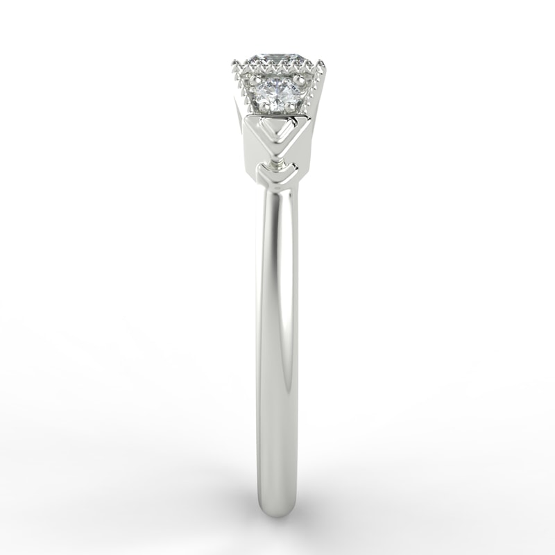 Art Deco Princess Shape Lab Grown Diamond Engagement Ring view 3