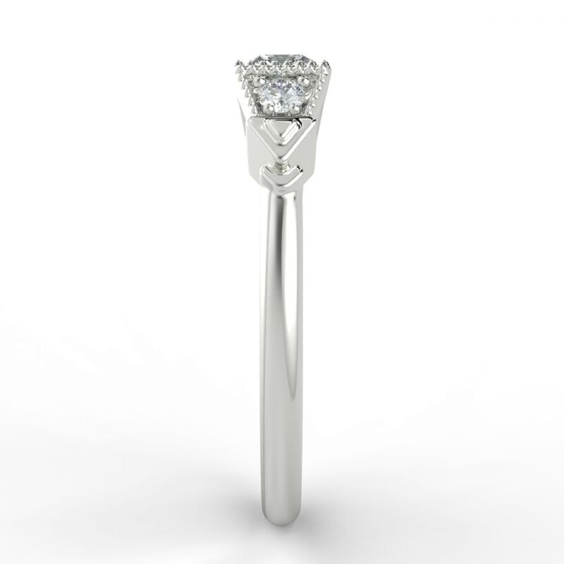 Art Deco Princess Shape Diamond Engagement Ring view 3