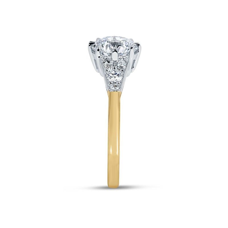 Art Deco Round Shape Diamond Engagement Ring view 3