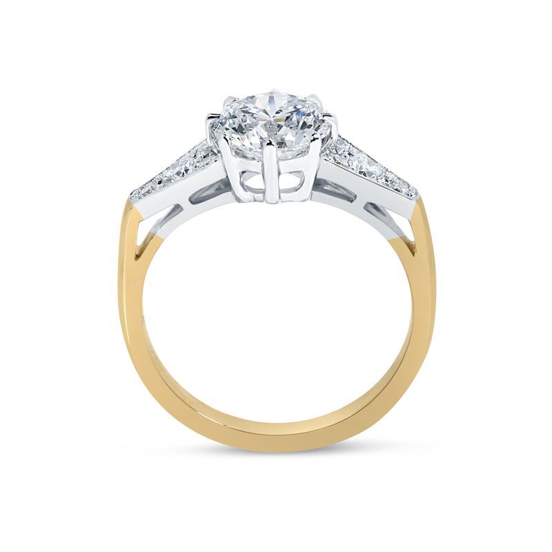 Art Deco Round Shape Diamond Engagement Ring view 4