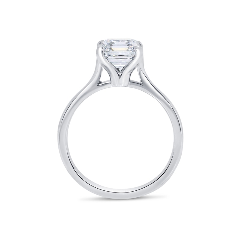 Asscher Shape Solitaire Lab Grown Diamond Engagement Ring view 5