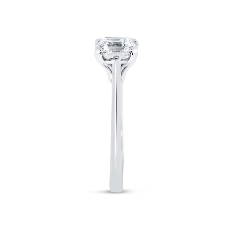 Asscher Shape Solitaire Lab Grown Diamond Engagement Ring view 3