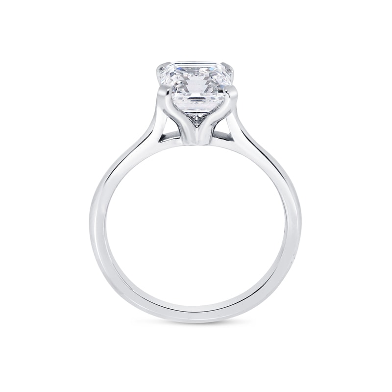 Asscher Shape Solitaire Lab Grown Diamond Engagement Ring view 4