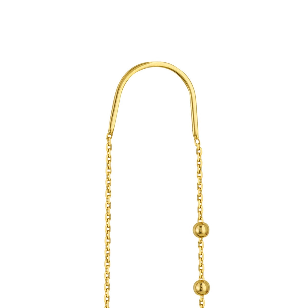 Gold Bead Accent Threader Earrings view 4