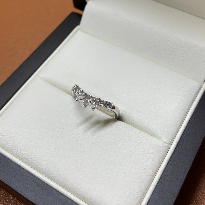 Bespoke Diamond Wedding Band with Pear Shaped Accents view 6