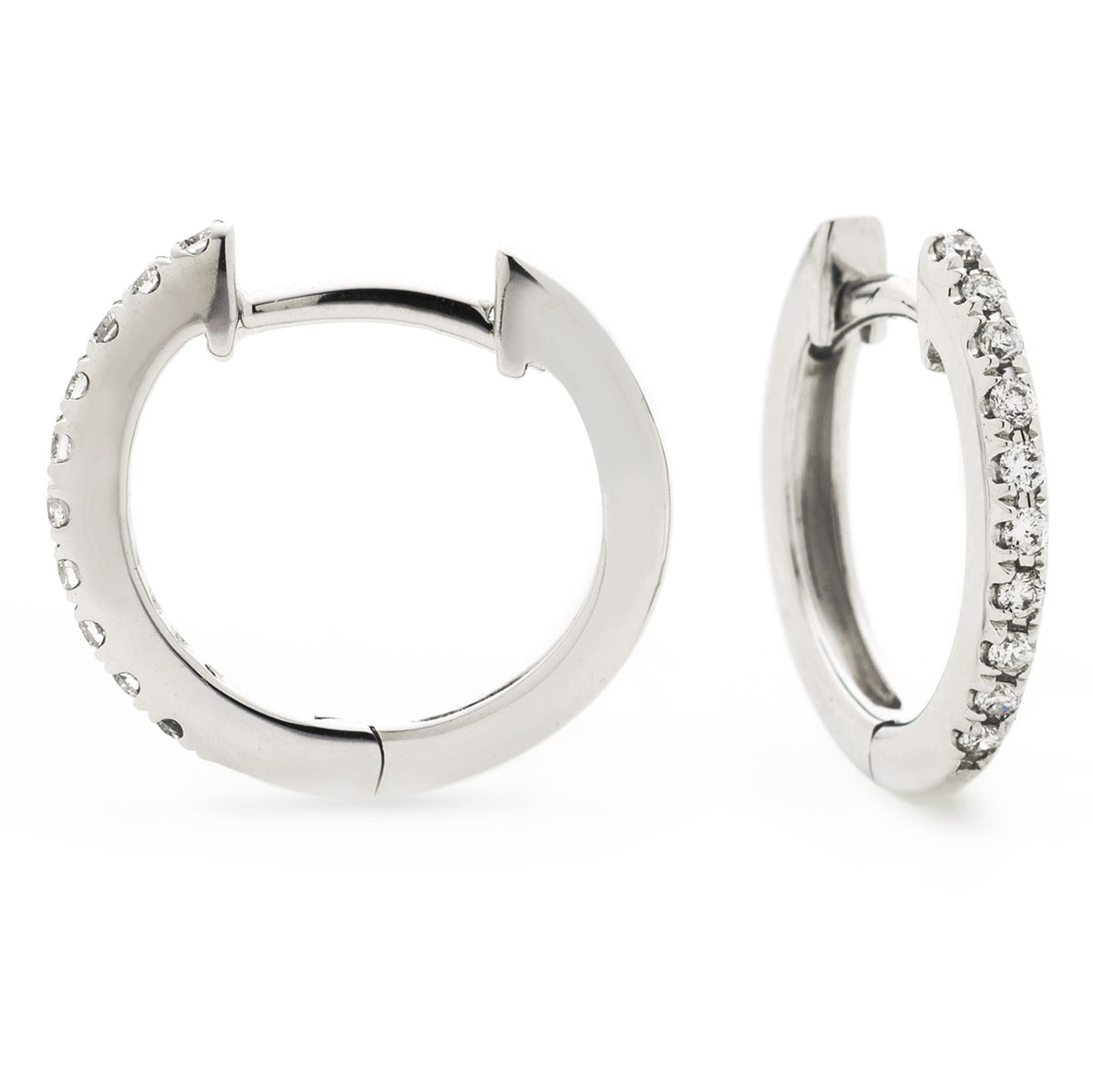 Micro Set Round Diamond Hoops Earrings view 1