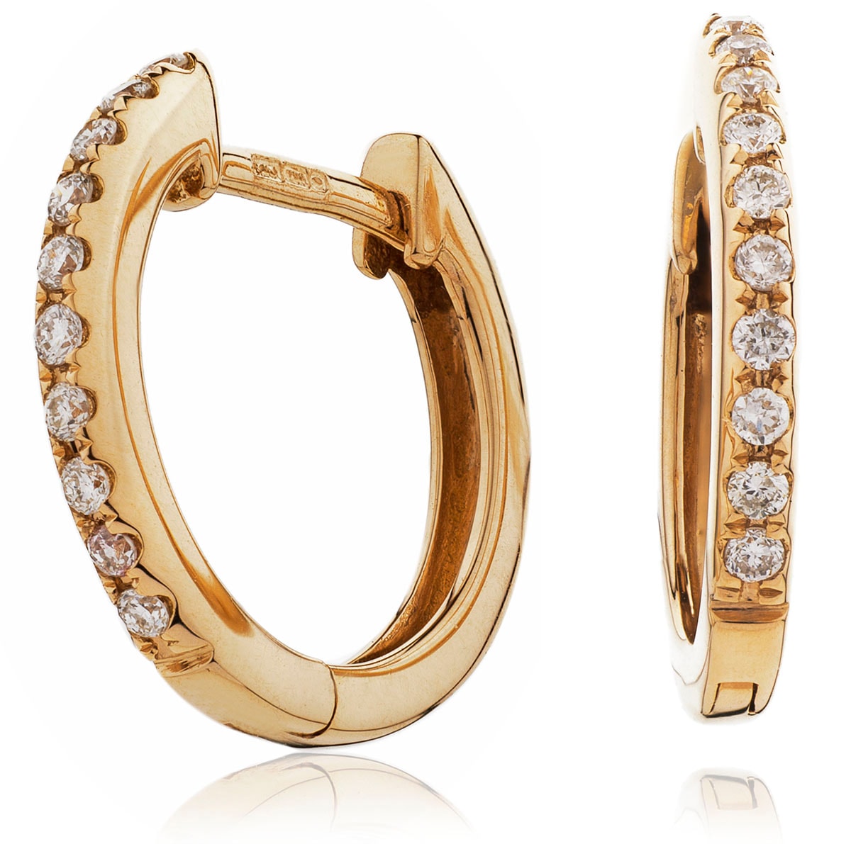 Micro Set Round Diamond Hoops Earrings view 4