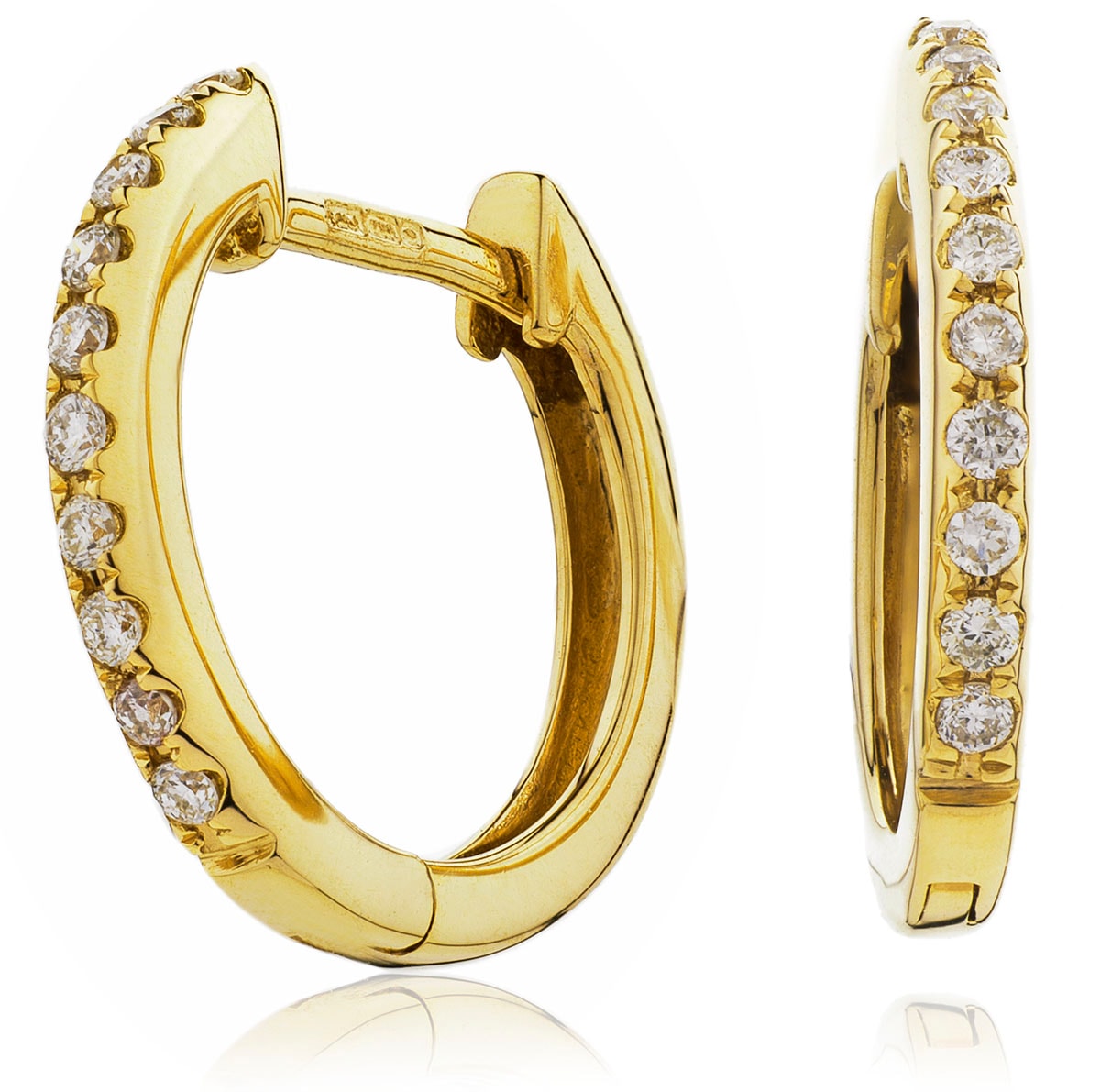 Micro Set Round Diamond Hoops Earrings view 5